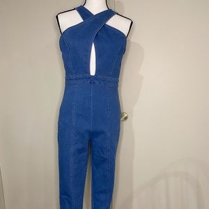 Womens Hippy Style Denim Pantsuit Size M